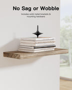 Natural wood floating shelves, set of 4, photo 4