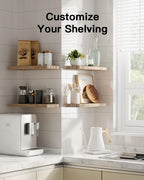 Natural wood floating shelves, set of 4, photo 7