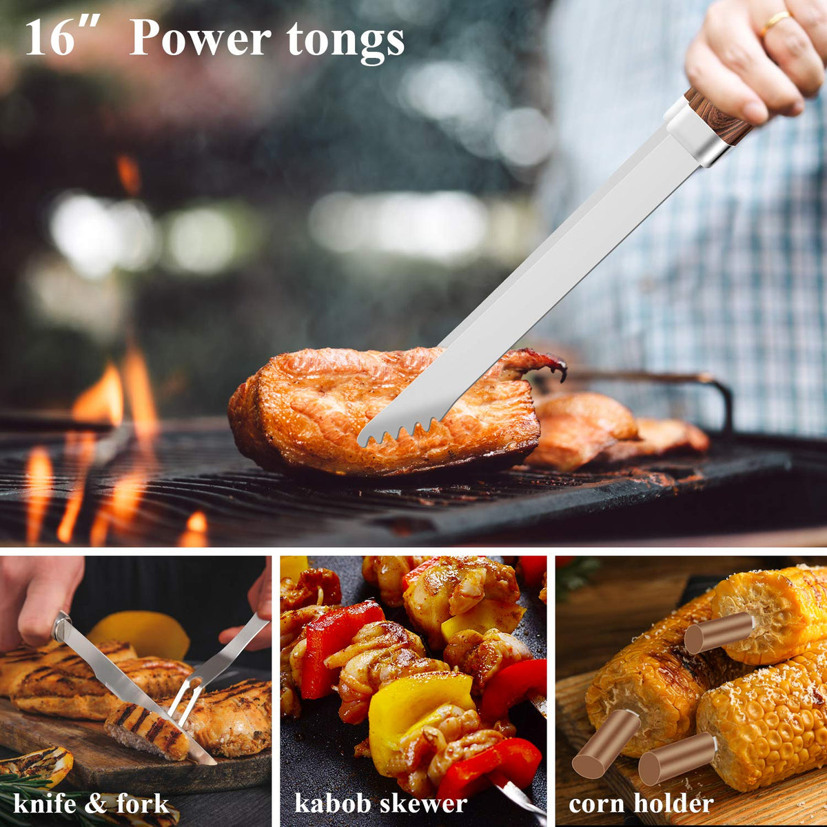 25-piece stainless steel BBQ tool set with case, photo 4