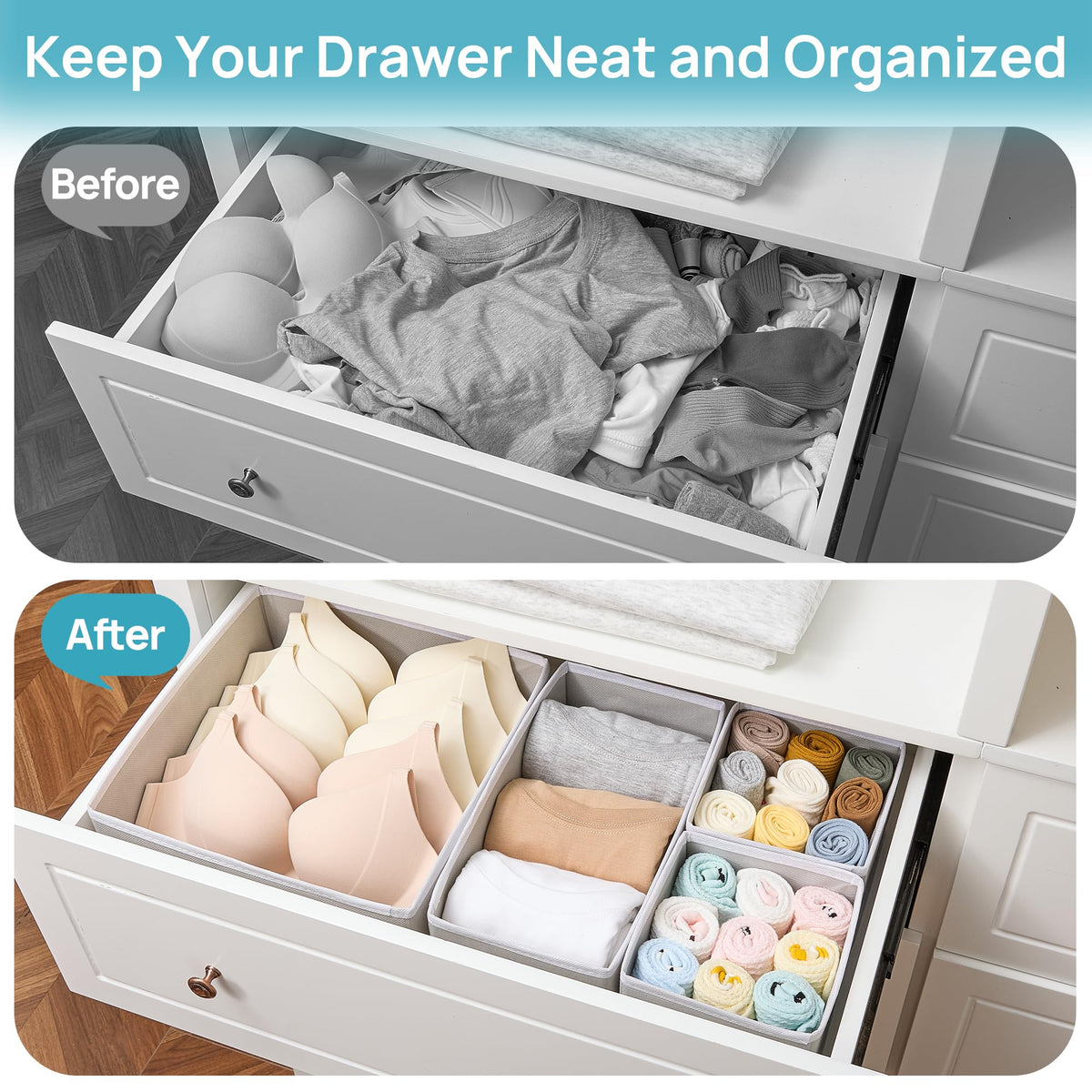 Fabric drawer organizers, set of 12, photo 6