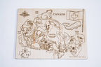 Wooden Canada map puzzle with native animal pieces, photo 2