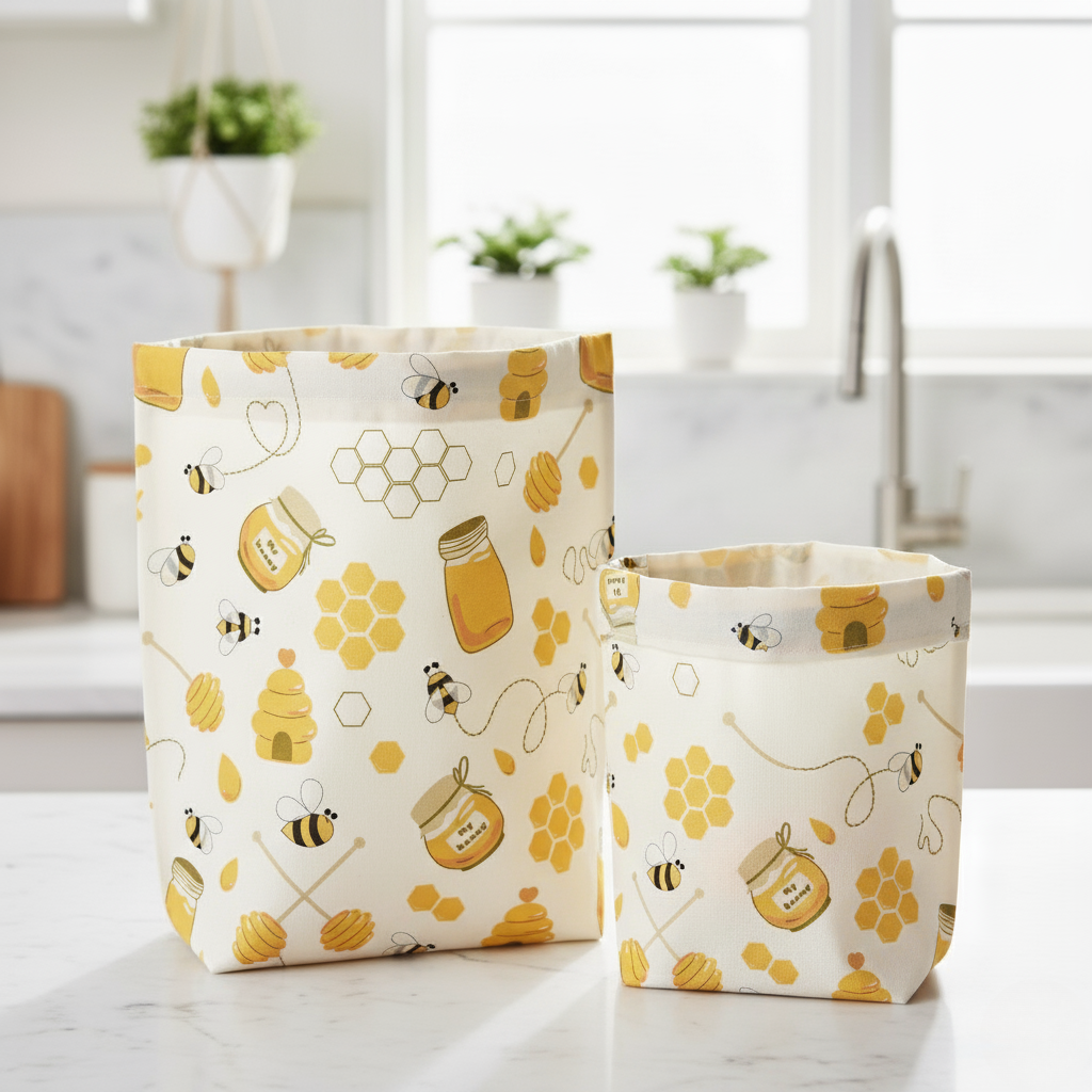 Reusable beeswax food bags 2-pack, photo 4