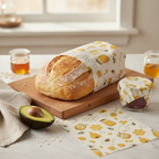 Reusable beeswax food bags 2-pack