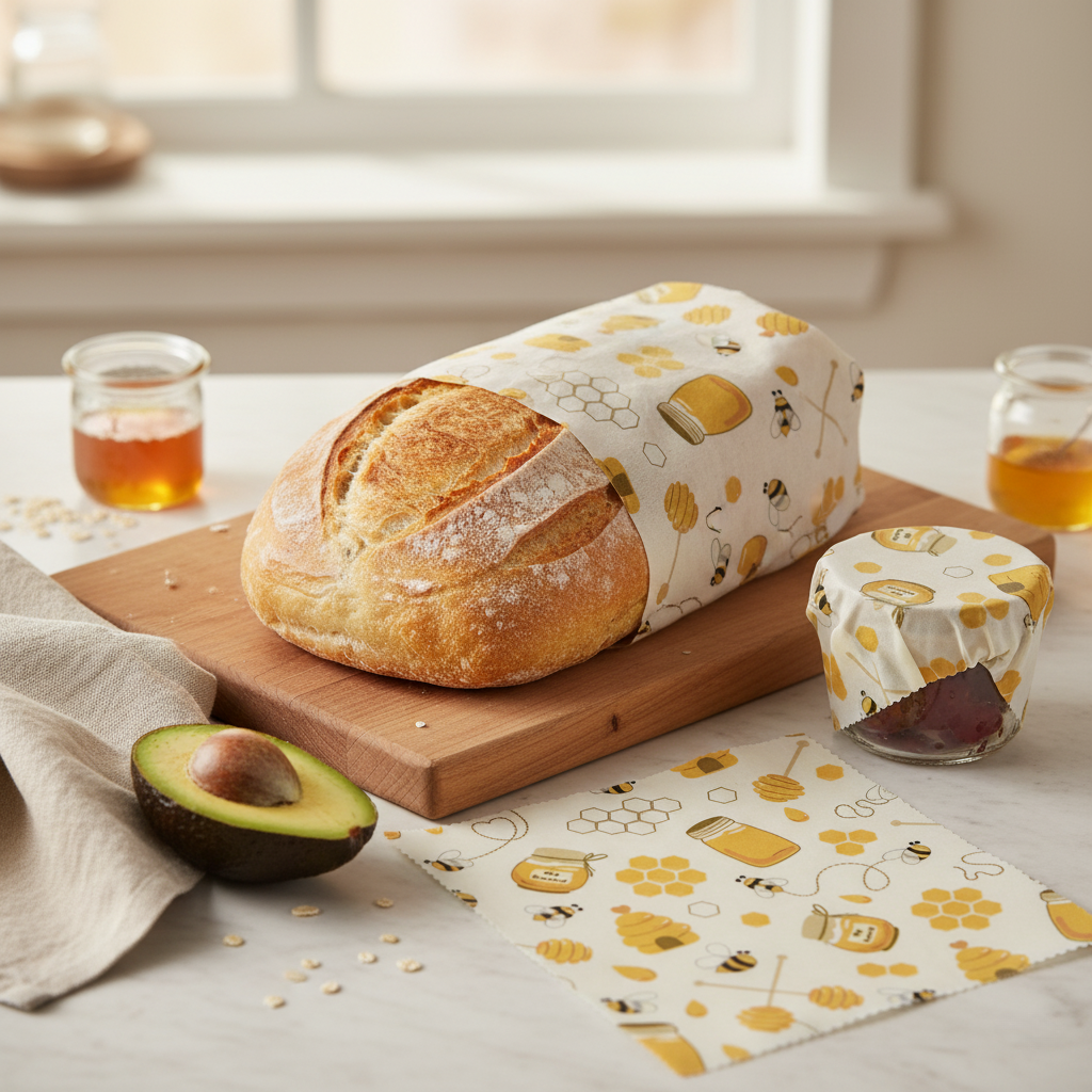 Reusable beeswax food bags 2-pack