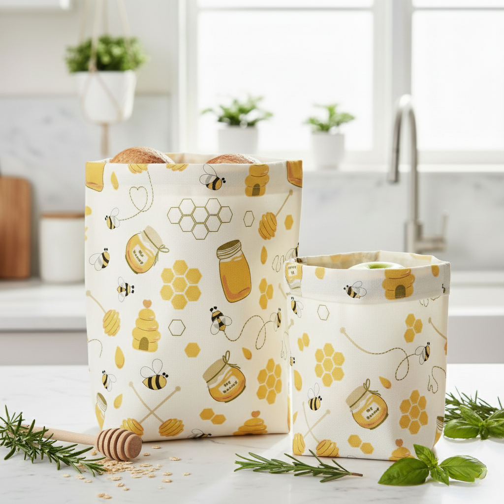 Reusable beeswax food bags 2-pack, photo 2