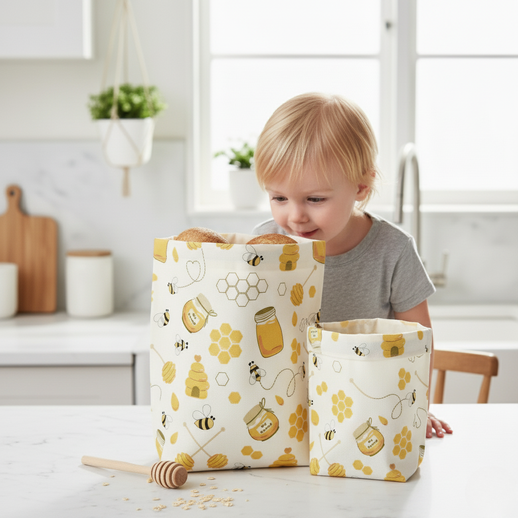Reusable beeswax food bags 2-pack, photo 3