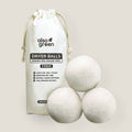 Natural wool dryer balls