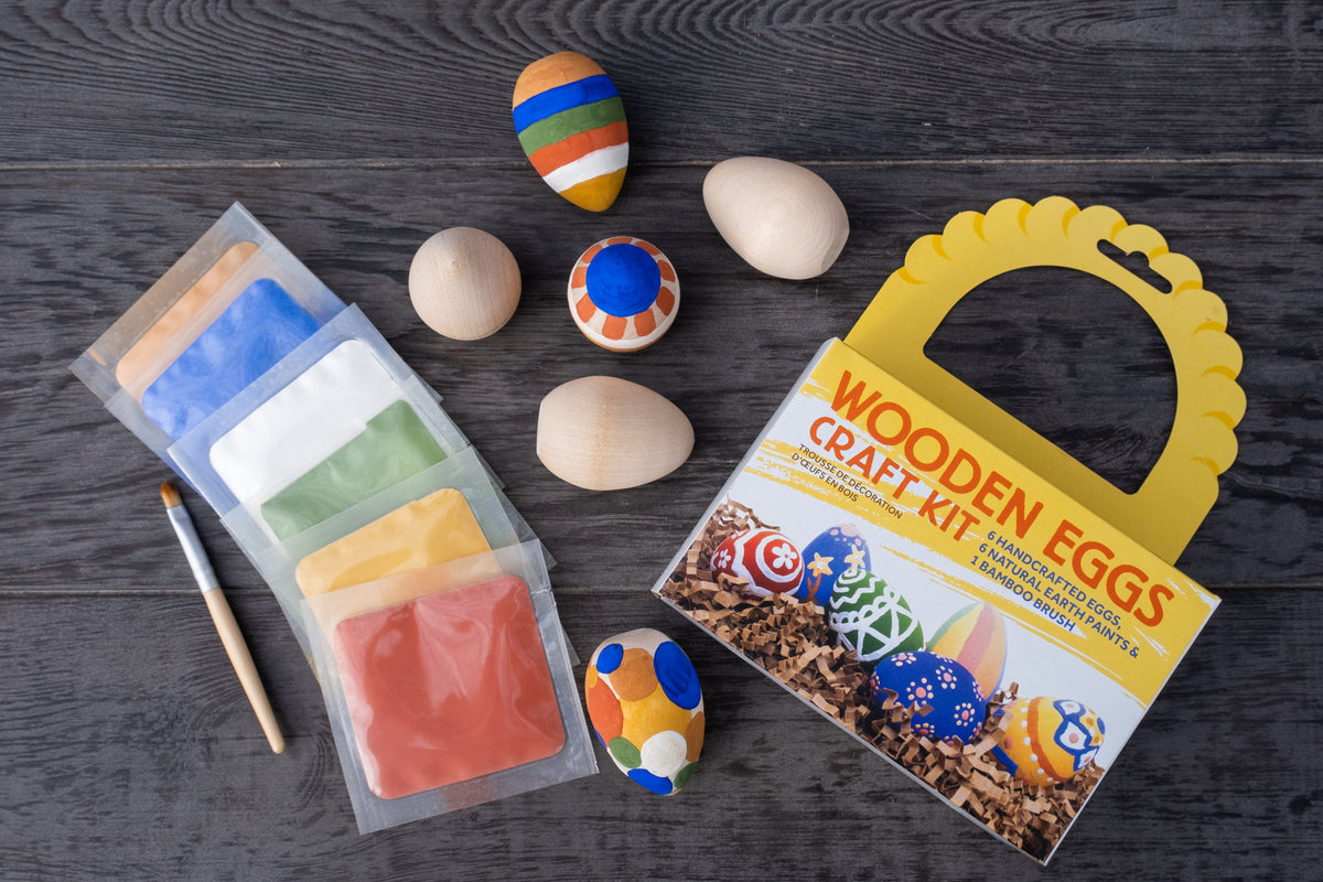 Wooden egg painting kit with natural earth paint, photo 4