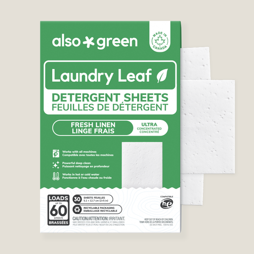 Plastic-free laundry detergent sheets