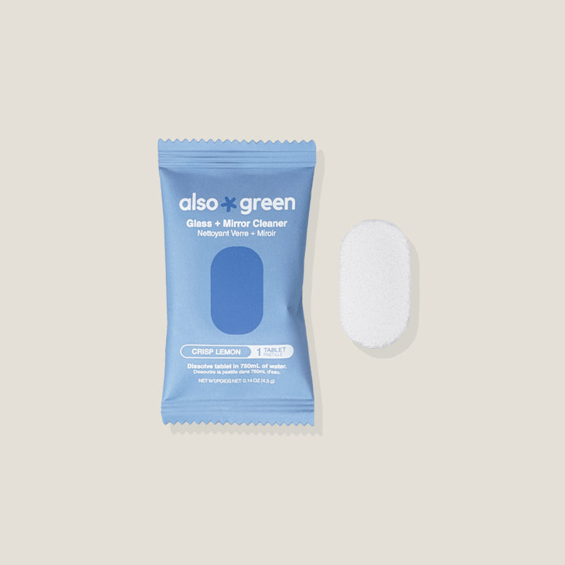 Glass and mirror cleaner kit with refillable glass spray bottle and tablets, photo 3
