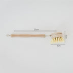 Wooden dish brush measurements: 23 cm long with a 5 cm brush head