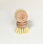 Replaceable wooden dish brush heads stacked