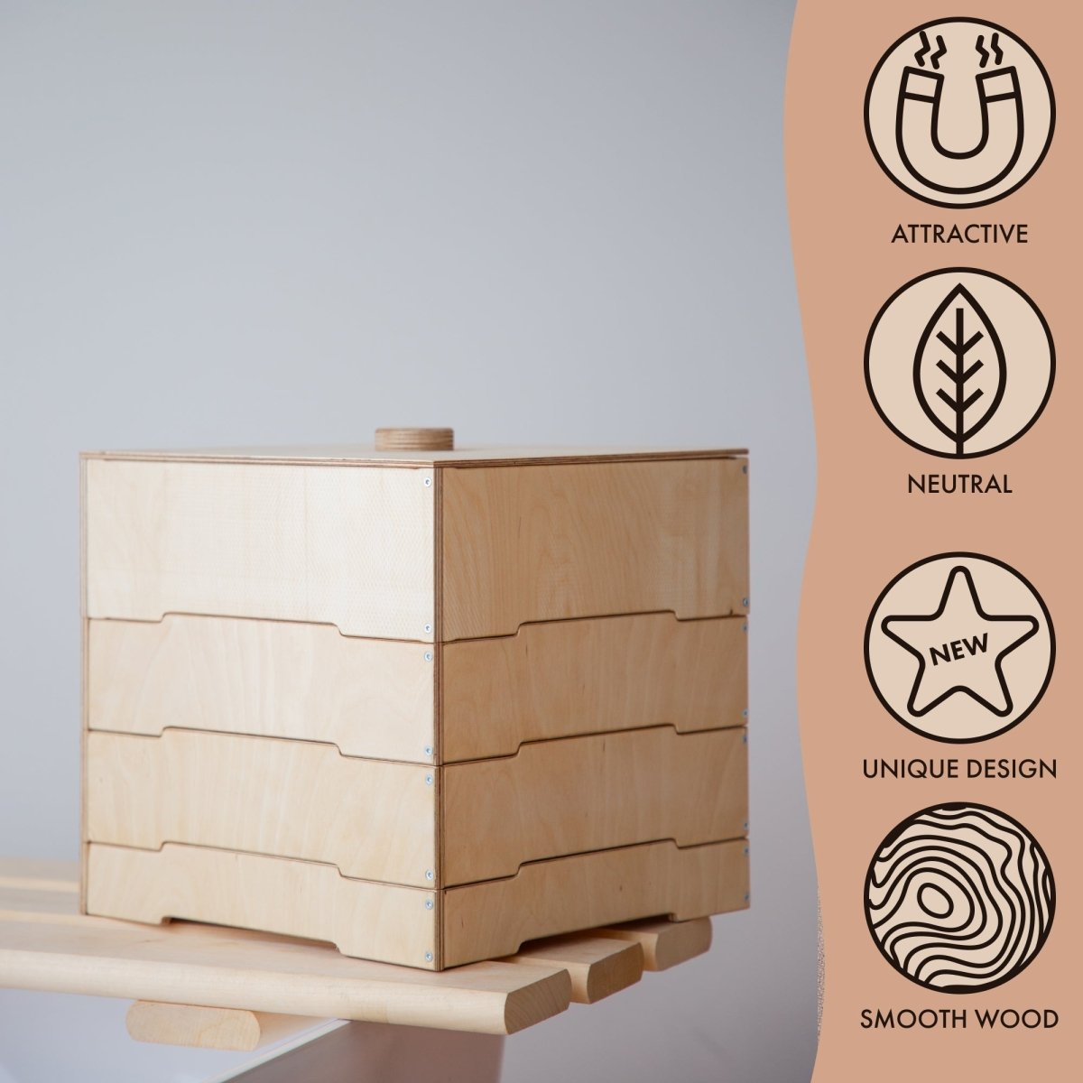 Wooden building brick sorter and storage box, photo 4